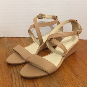 Nine West Nude Wedge Sandals